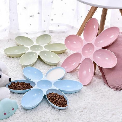 Gamelle pour chat, abreuvoir, gamelle pour chien, 6 compartiments pour chat et chien (1/4)