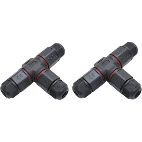 FENOPLASTICALot de 2 boîtes de jonction étanches IP68 Type T pour connexion de câbles exposés à l’humidité en extérieur - Connecteurs de câble- (1/4)
