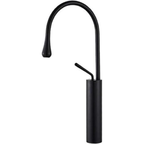 Grifo monomando lavabo alto giratorio CALGARY 48 negro mate (1/4)