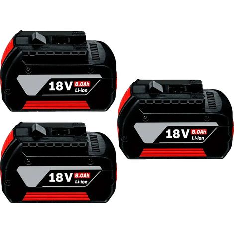 Batterie, capacité 8000mAh, compatible avec les outils électriques, 8.0AH 3PCS (1/2)