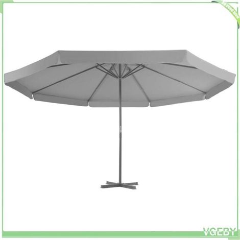 Parasol d'extérieur - FAFEICY - 44474 - 500 cm diamètre - Anthracite - Mât aluminium, anti-UV (1/5)