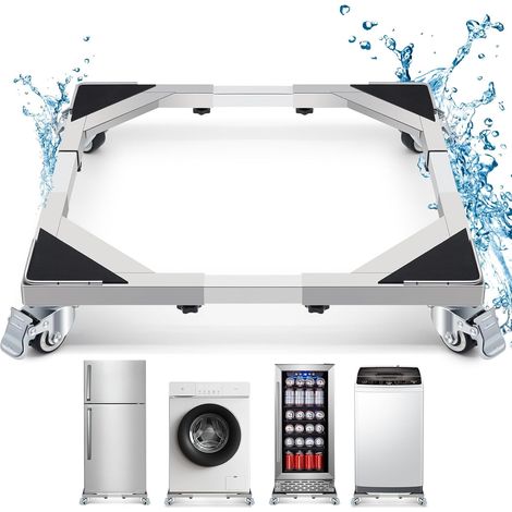 Support Lourd pour Machine à Laver en Acier Inoxydable avec 4 Roues Verrouillables, Capacité 300KG Socle Lave Linge Résistante à la Rouille Réglable de 54-72CM, Support pour Sèche-Linge (1/5)