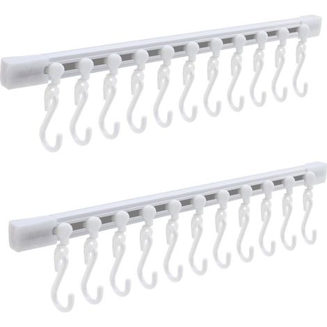 Support mural pour ustensiles de cuisine - Crochets pour ustensiles de cuisine, support mural sans perçage, rail mural avec 10 crochets pour cuisine et salle de bain (lot de 2,27 cm) (1/5)