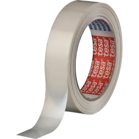 tesa 51128 Reggia morbida 25 mm x 66 m nastro di reggiatura bianco in mopp per fissare pallet con cartoni stampati, rimozione senza lasciare residui