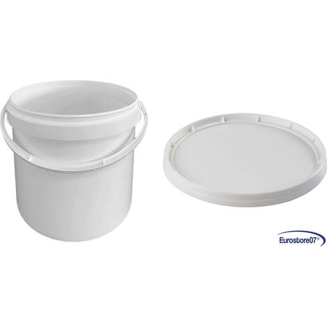 Secchio plastico tronco conico Lt. 14 - Ø 27 x h.29 cm + coperchio per alimenti. (1/4)