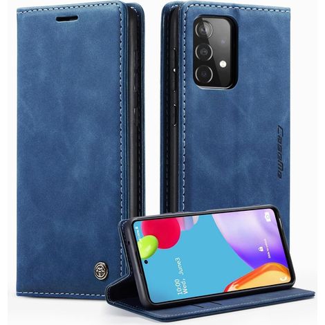 Samsung Galaxy A53 5G Handyhülle Premium Leder Klapp Case Magnet Blau (1/5)