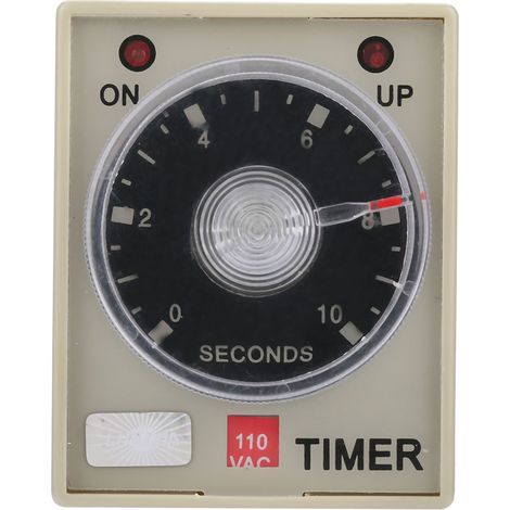 Minuteur à Bouton de Réglage 0-10 Secondes avec Base, Relais à Temporisation pour ON, 110V AC (1/5)