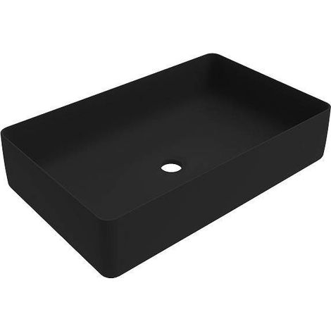 Lavabo sobre encimera rectangular de dimensiones 580x360 mm color negro mate Ercos Musa BLCERNMUSA0012  Negro mate