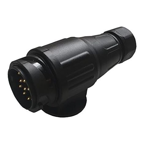 Prise Mâle de Remorque 13 Broches Lissek 12V ISO 11446 en Plastique pour Caravane, Voiture et Van (1/5)