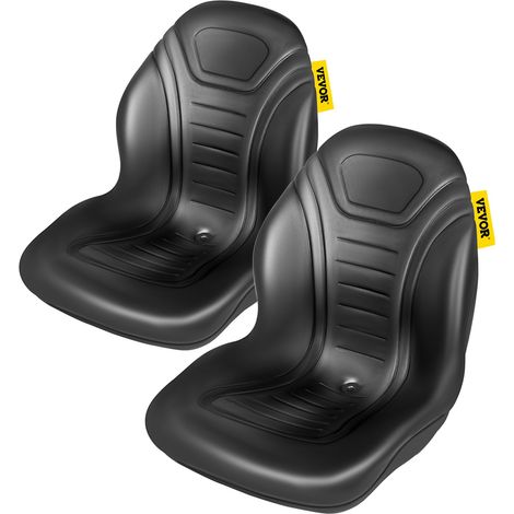 Siège de Chariot Élévateur à Fourche, Lot de 2, Siège de Tracteur à Dossier Haut Compact en Vinyle Noir, avec Trous de Drainage, Siège Confortable pour Chargeur, Excavateur, Tondeuse à Gazon (1/5)