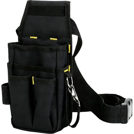 1 Sac à outils, Nylon 600D, Ceinture réglable, Clips métalliques, Pour électricien et bricolage