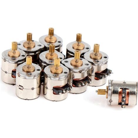 10 pieces/pack Mini stepper motor, 2-phase, 4-wire, miniature stepper motor with gearbox, mini motor, toy motor, DIY motor (1/5)