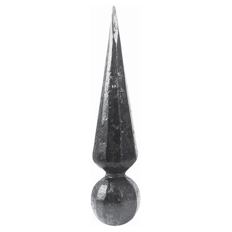 Pointe de lance conique à facettes, base ronde pleine - Hauteur 125mm Ø30mm - Fer forgé - À souder - DECO FER FORGE