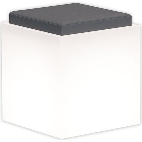 Leuchtende Sessel Square Bright mit Led-Pouf, quadratischer, für den Außenbereich "Made in Italy" -Weiß / Mit Kabel