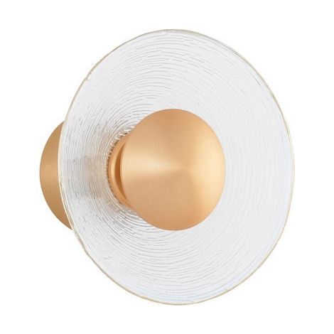 Merano Amarillo Applique Murale Encastrable Verre Clair Laiton Doré Aluminium LED 4W 245Lm 3000K