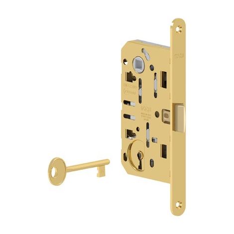 SERRATURA PATENT B.TONDO OTTONATO MEDIANA AGB  I.MM 90 F.MM 18 E.MM 50