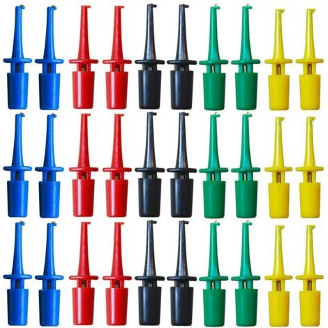 QORVA-Lot de 30 crochets de test pour multimètre - Mini sonde de test électronique - Utilisés pour les outils de maintenance (1/4)