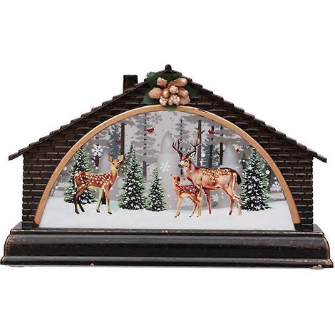 décoration lumineuse de Noël pour maison, présentoir ou décoration de bureau-16x9.5cm-Coffee