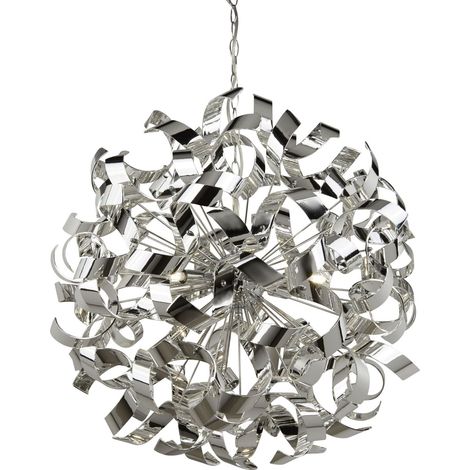 Searchlight Curls - Luminaire suspendu à ruban à 6 lumières, chrome, G9 (1/3)