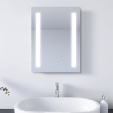 Badspiegel LED mit Beleuchtung Badezimmer Wandspiegel Touch Beschlagfrei 50x70 (1/5)