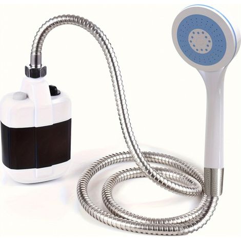 Douche portable électrique sur batterie — Pompe de douche de camping rechargeable ABS pour usage extérieur (1/5)