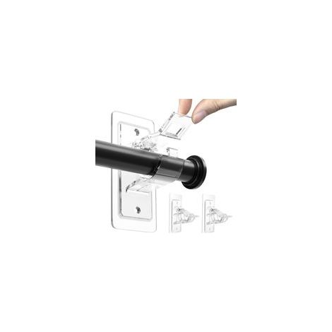 Lot de 2 supports de tringle à rideaux auto-adhésifs sans perçage en pour tringle à rideau sans clous pour salle de bain et salon