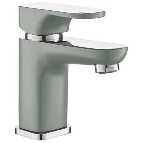 [JAMAIS UTILISE] Edouard Rousseau - Mitigeur Lavabo ELLIOT Gris / Chromé - Aérateur Économie d’Eau - Vidage Inclus (1/2)
