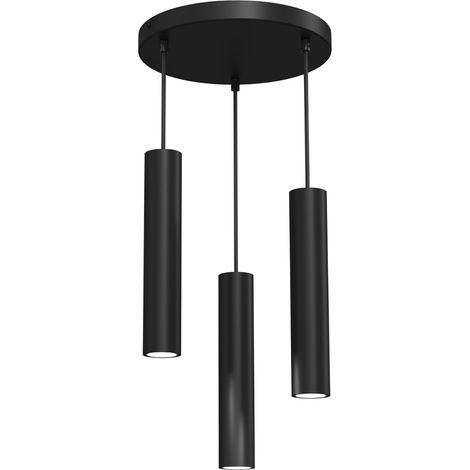 Suspension métal Luminex Raito noire Ø30 3xGU10 8W