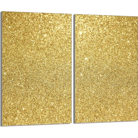 Glasschutzplatte für Herd 2x30x52 Gold (1/5)