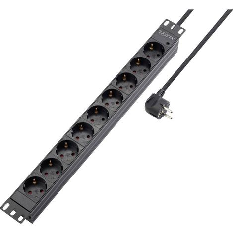 Sygonix SY-5799004 Multipresa per rack 19 9 scomparti Nero Schuko 1 pz. (1/5)