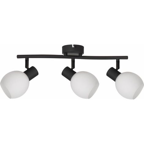 Plafonnier noir 3 globes blancs Cortez 3xE14 Reality (1/3)