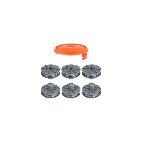 6 Pièces Bobine de Fil de Coupe 5307-20 avec Couvercle de Bobine 5344 pour Gardena Coupe Bordure Art.8846, 8847, 8848, 9805, 9806, 9807, 9808, 9809