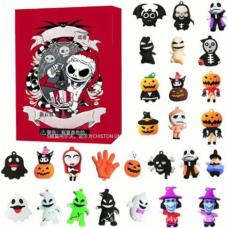 2025 Skull Jack Christmas Countdown Blind Box Halloween Spooky Atmosphere 24pcs Gift - New Halloween K+ Airplane Box -