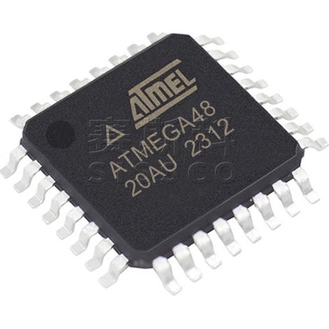Composants électroniques, puces et pièces électroniques ATMEGA48-20AU et ATMEGA64-16AU, 5 unités de chaque.