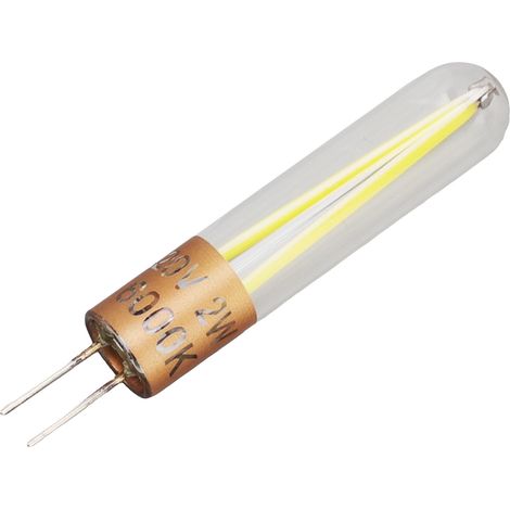 Lot de 2 ampoules LED G4 2W 6000K Blanc, tube en verre, culot G4 standard, 220V AC (1/5)