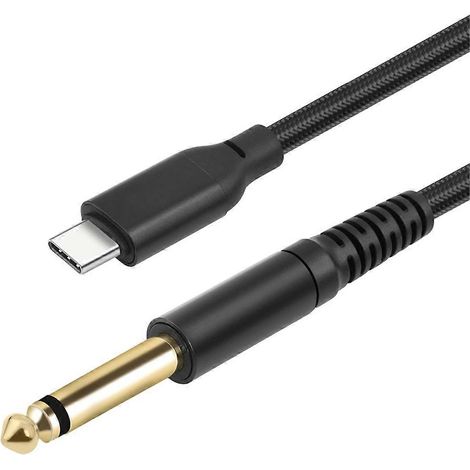 Câble audio stéréo USB-C vers jack auxiliaire 6,35 mm (1/4 TRS) pour amplificateur et table de mixage home cinéma (300 cm). (1/5)