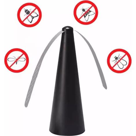 Automatischer Fliegenabwehrventilator für den Heimgebrauch zur Beseitigung von Insekten, Mücken und Fliegen, batteriebetrieben, schwarz (1/4)