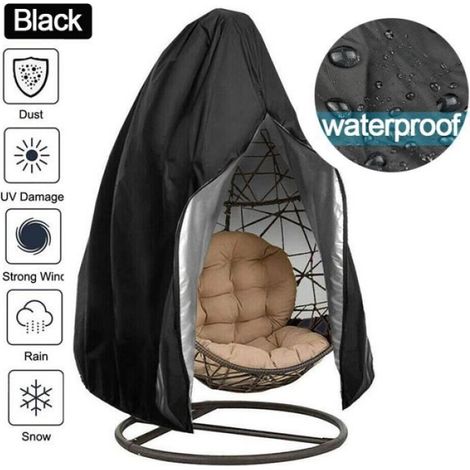 Housse de chaise,Housse de chaise suspendue œuf grande taille, imperméable, anti-poussière, pour balançoire de - B-Black-230X200CM