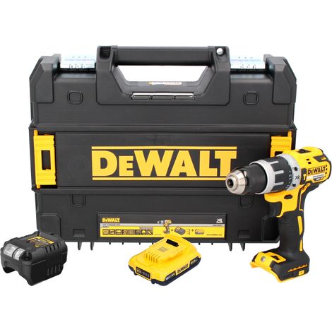 Taladradora de percusión sin cable DeWalt DCD 796 D1T 18 V 70 Nm sin escobillas + 1x batería recargable 2,0 Ah + cargador + TSTAK