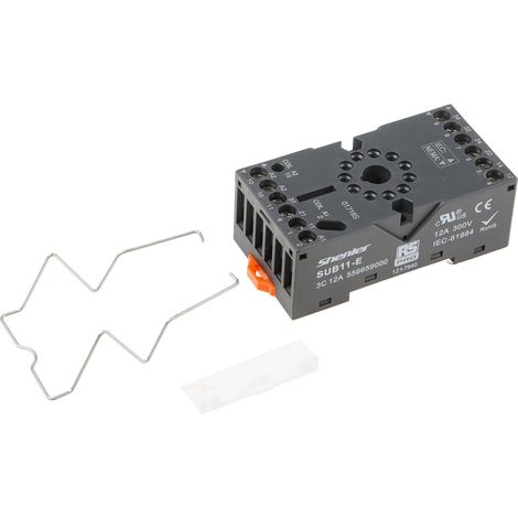 Prise femelle à montage sur rail DIN 11 contacts, Rail DIN, 300V, pour Relais RUB de RS PRO ( Prix pour 1 ) (1/2)