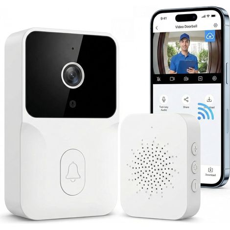 1 Sonnette vidéo sans Fil 2K, Vision Nocturne Couleur 170°, Audio Bidirectionnel, Compatible Alexa