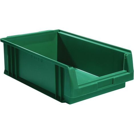 Boîte de stockage transparente PLK L500xB315xH150mm en PP verte (1/2)