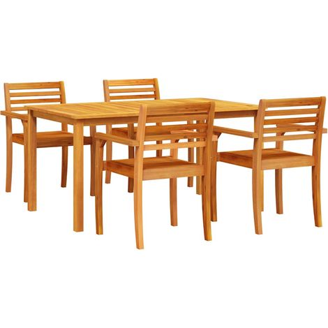 Maison Exclusive - Set da Pranzo per Giardino 5 pcs Marrone