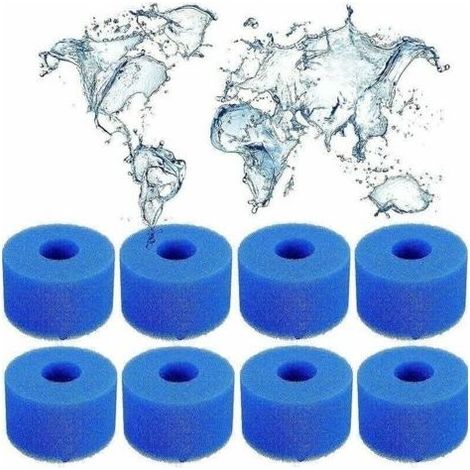 Lot de 8 filtres en mousse de type S1, spa pour Intex S1, réutilisables, pour piscine de type S1, pour piscine, aquarium, spa.,-- (1/5)