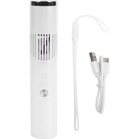 Mini ventilateur portable électrique turbo 199 vitesses, batterie 3000 mAh, rechargeable USB-C, pliable, portable, avec affichage numérique, idéal pour le bureau, les voyages et le camping (blanc). (1/5)