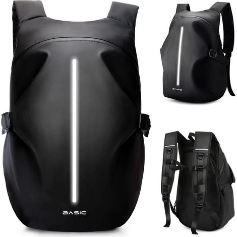 Motorradrucksack Helmrucksack Laptoptasche Herren Schwarz B-schwarz L (1/5)