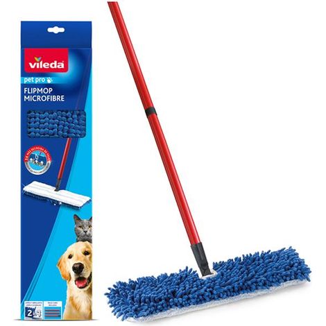 Vileda Pet Pro Flip Mop FH174675 - Dual-Sided Microfibre, Mach...