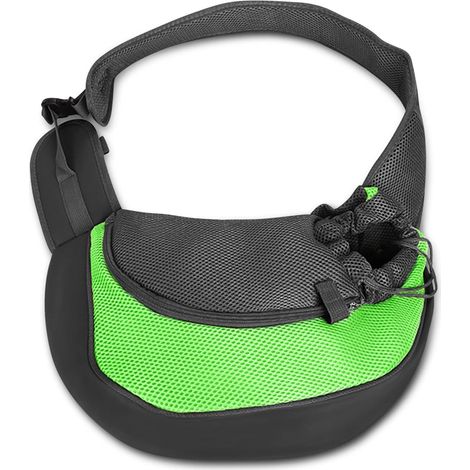 Cat Dog Carrier Bag Portable Pet Bags Adjustable Hands Free Shoulder Bag Travel Hiking Camping for Small Cat Small Dog Green (1/5)