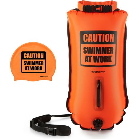 Salvagente BuddySwim da 28 litri, arancione + tappo