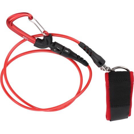 Sicherheitsleine für Freitaucher mit Handgelenkschlaufe und Karabiner, rot, für Unterwassersportarten (1/5)